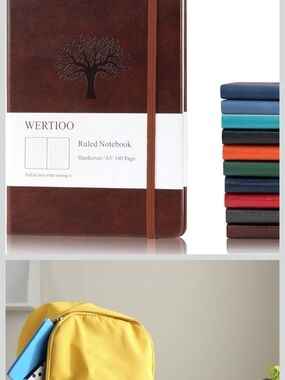 Brown Ruled Hardcover Notebook - A5